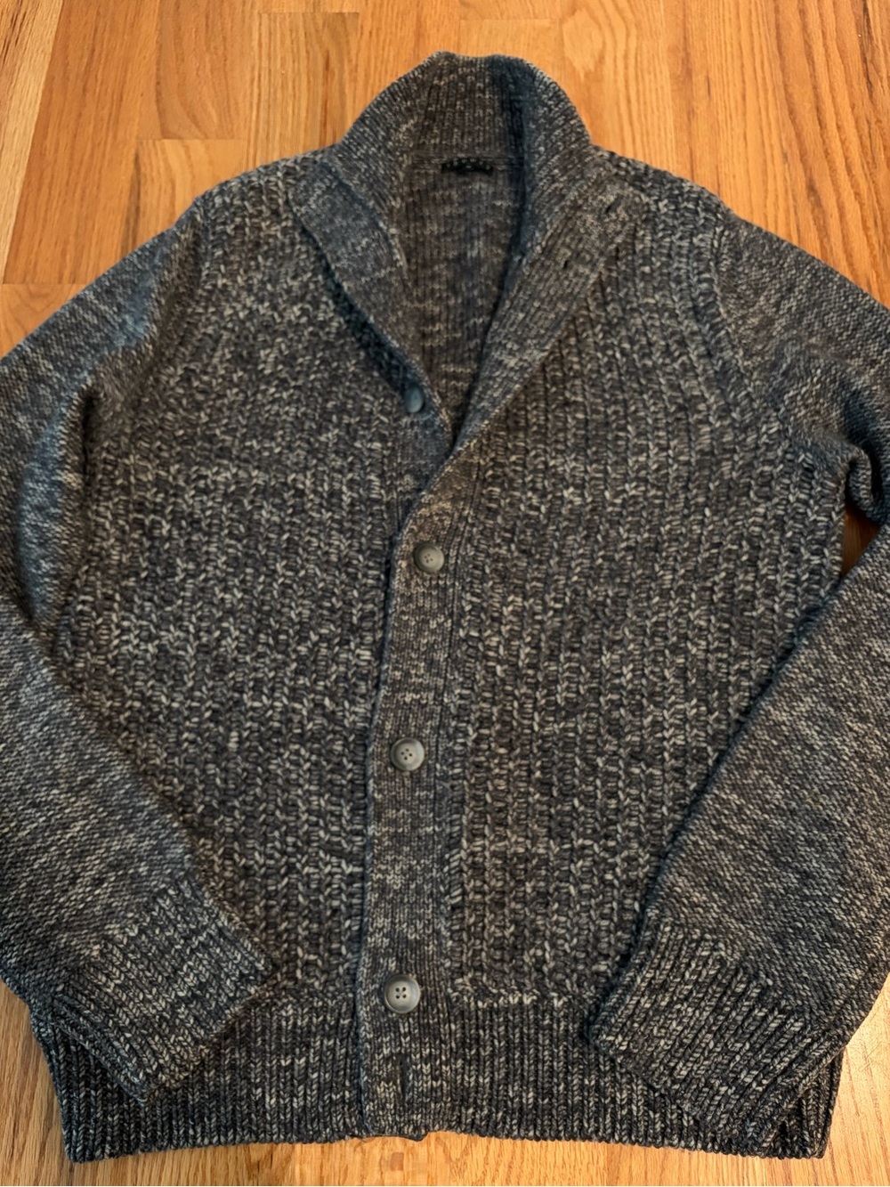 Theory Men's Shawl Collar Cardigan in Heather Charcoal
